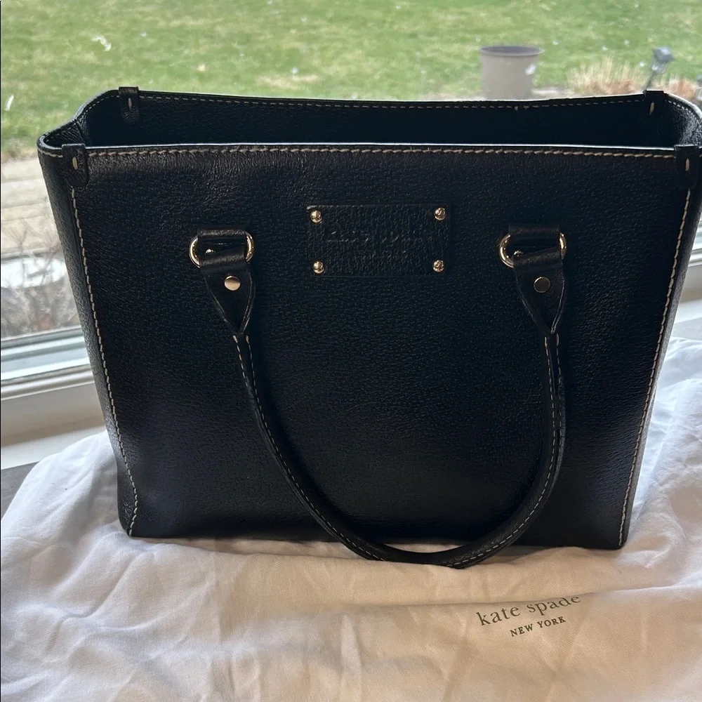 Kate Spade Black Tote Bag with gold Accents - Picture 1 of 10